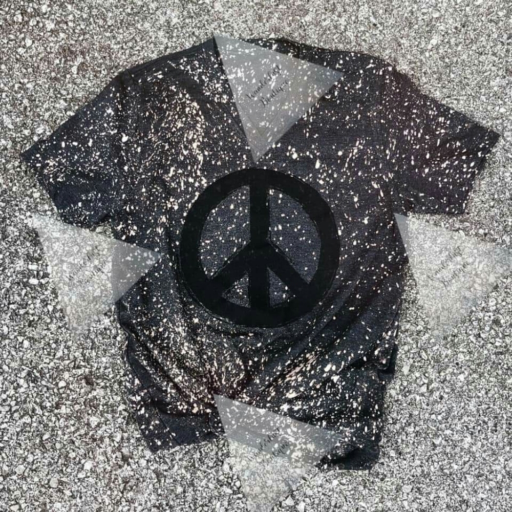 Splattered Peace Sign Tee Medium
